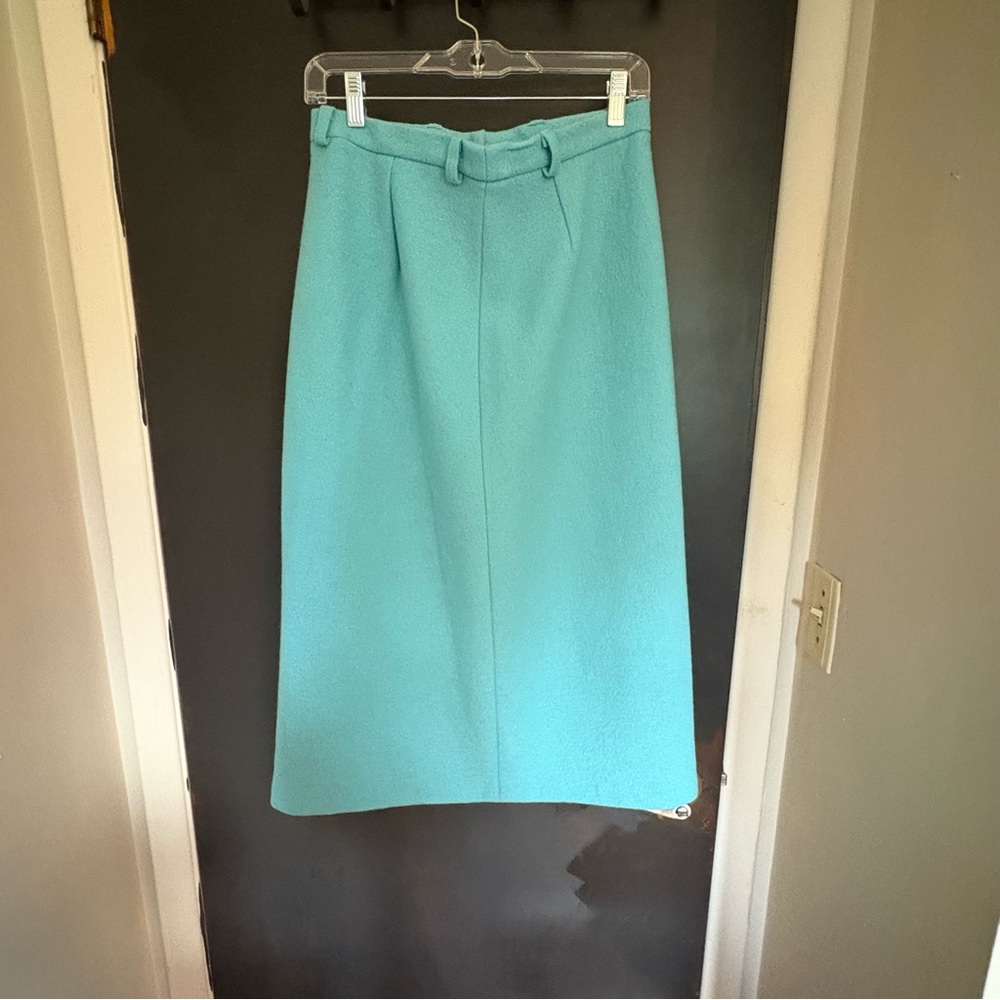 Geiger Collections Pure New Wool Vintage Skirt - Tiffany Blue - Size 40 (8/10)